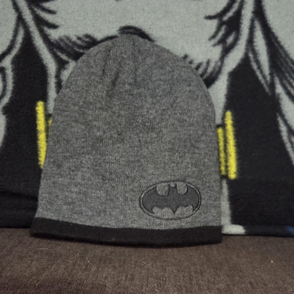 DC Comics Gray and Black Batman Beanie Hat